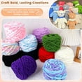 thumbnail image 4 of Super Bulky Chenille Yarn for Crocheting – 4 Pack of 100g/3.5oz, CYC #6 Super Bulky Weight Rope-Like Chunky Yarn, Fuzzy Matte Thick for Crocheting Blankets, Bags & Rugs (Pastel Mix), 4 of 8