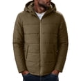 thumbnail image 5 of hoksml Men's Hooded Puffer Quilted Jacket Zip Up Lightweight Warm Winter Outerwear with Side Pockets, 5 of 9