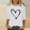 #317-White, variant on Ounisa Womens 3/4 Sleeve Crew Neck Valentine T Shirts Love Heart Printed Graphic Tee Tops