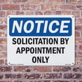 thumbnail image 5 of Solicitation By Appointment Only OSHA Notice Rigid Plastic Sign 18 Inch x 12 Inch - 5 Pack, 5 of 8