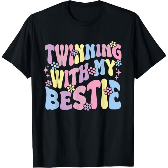 Friends Twinning With My Bestie Spirit Week Girls T-ShirtMen and women, Black T-shirt, size: Extra large