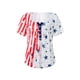 thumbnail image 4 of Txlixc Blusa de manga corta para el día de la independencia femenina con diseño de bandera nacional Txlixc moda, 4 of 9
