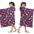 thumbnail image 4 of Purple Dinosaurs Dino Roar Pattern Hooded Bath Towel，50"x30" for Ages 3 To 12 Kids, Quick Dry Lightweight Soft Microfiber Hood Beach Towel Cover Up for Kids, 4 of 7