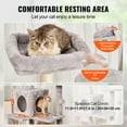 thumbnail image 3 of KFFKFF Indoor Cat Climbing Frame, 56.2" Multi-Level Cat Playhouse Cat Tree with Cozy Condo, Durable Sisal Posts for Scratching, Hammock, Elevated Lookout, Play Platforms, Play Ball (Light Grey), 3 of 9