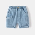 thumbnail image 5 of LYMAYTER Toddler Baby Jeans Shorts for Boys Summer Elastic Waist Denim Shorts Casual Cargo Shorts Pants 1-6T, 5 of 11
