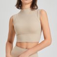 thumbnail image 4 of Women's Sports Bras High Elasticity Shock-absorbing Sports High Neck Fixed Cup Yoga Drying Bra Sports Bra Brown S, 4 of 5