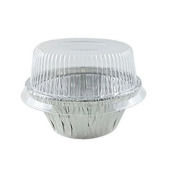 HandiFoil 3.5 oz. Aluminum Foil Cup w/Dome Lid Ramekin/Cupcake/Tart