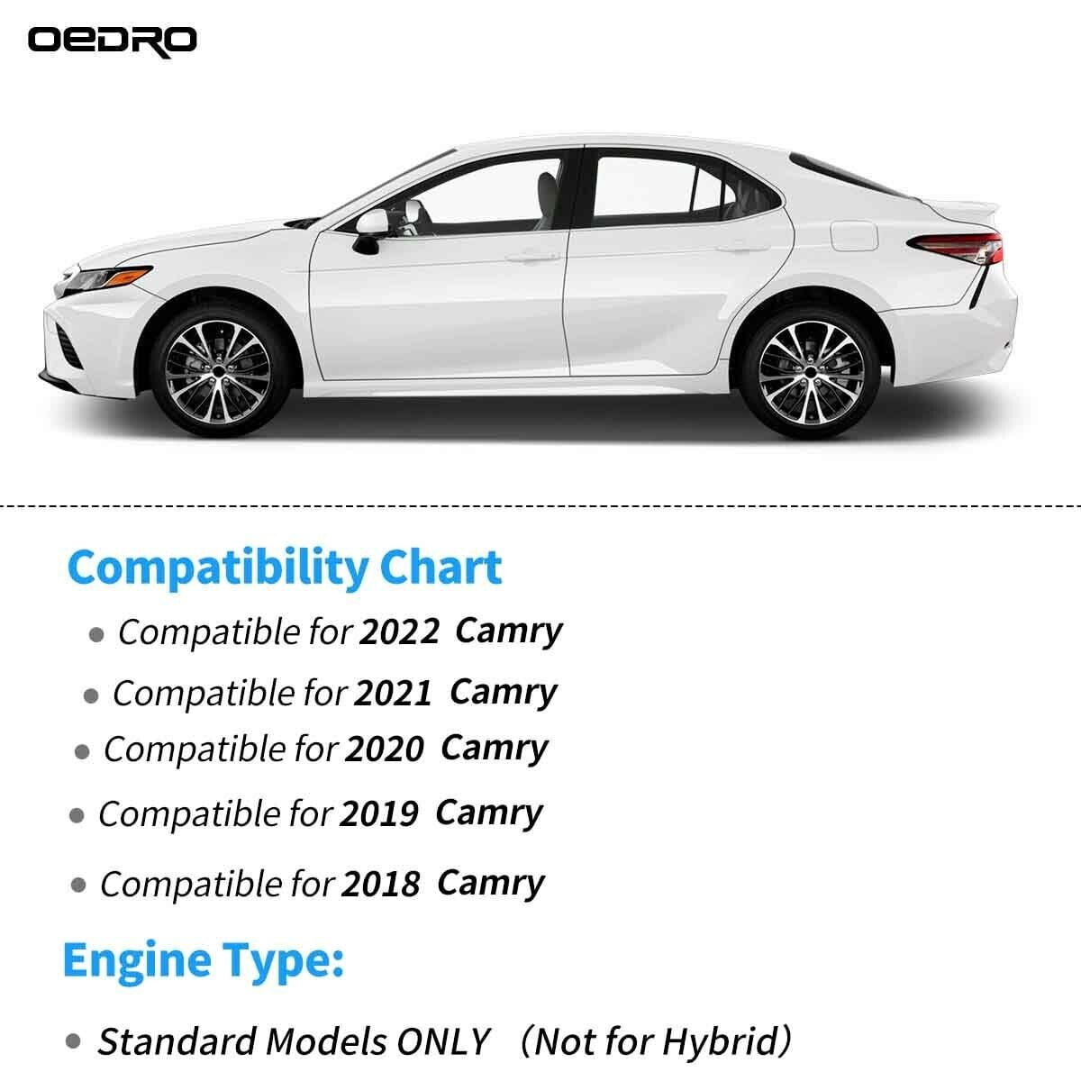 RVNI Floor Mats Liners for 2018-2023 Toyota Camry Standard Models Black TPE Guard 1st and 2nd Row