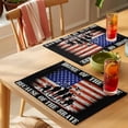 thumbnail image 4 of Independence Day American Flag Placemats Set of 2, Home of The Free Because of The Brave Black Non-Slip Place Mats Washable Table Mats for Kitchen Dining Table Decorations Indoor/Outdoor, 4 of 9