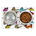 thumbnail image 1 of Animal Pet Mat for Food and Water, Colorful Butterflies Flying Composition Summertime Seasonal Animals Print, Non-Slip Rubber Mat for Dogs and Cats, 18" X 12", by Ambesonne, 1 of 2