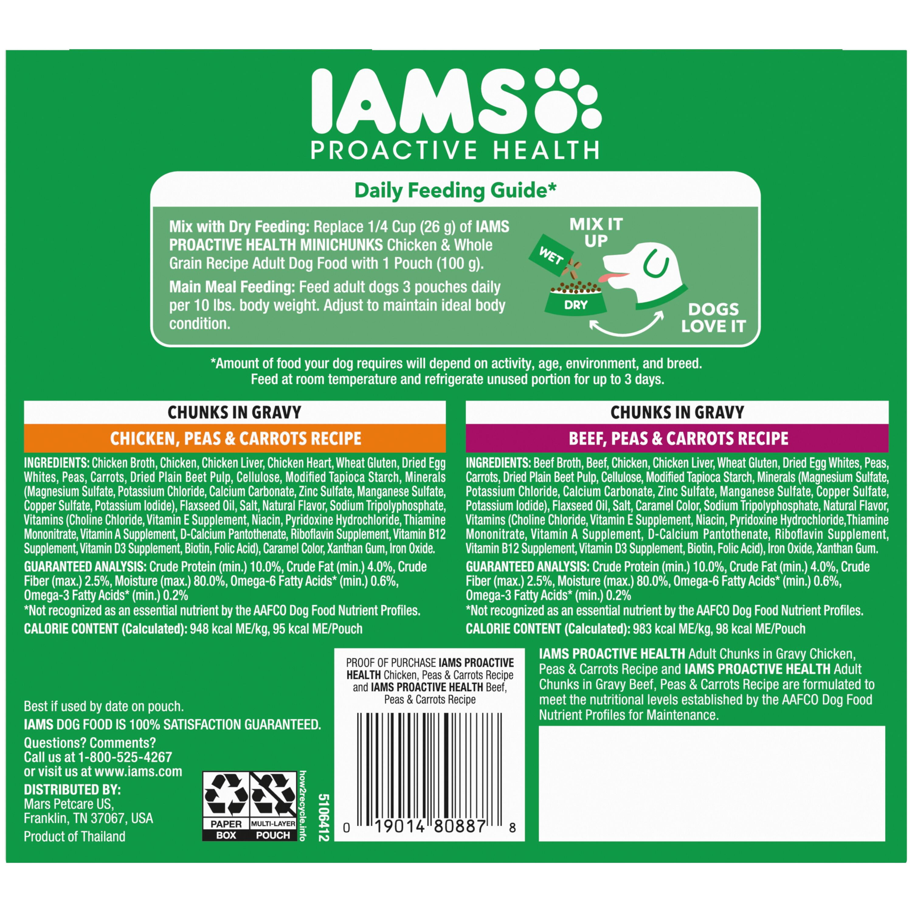 IAMS Proactive Health Core Pouch - 8ct (4 x Chicken, 4 x Beef)