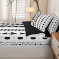 thumbnail image 5 of Homewish Retro Bohemian Geometric Zipper Twin Comforter Sets with Fitted Sheet and 2 Pillowcases,Boho Exotic Style Zipper Bedding Set,White,Black Reversible,4pcs, 5 of 8