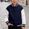 thumbnail image 3 of LYHao Boys Stylish Baseball Jacket Color Long Sleeve Open Front Casual Coat For Kids Unisex Outerwear Boys Jacket Coats,Sizes 3-4 Years, 3 of 7