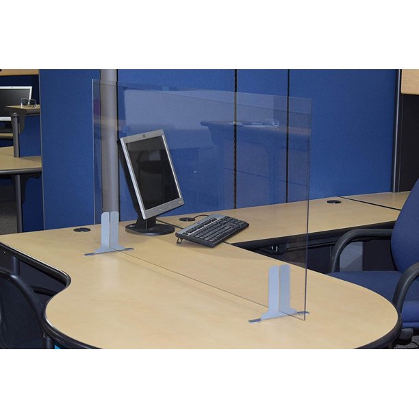 Office Accents Commercial Grade Freestanding Antimicrobial Desk, Table, Countertop Partition