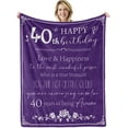 thumbnail image 1 of LHSHID Happy 60th Birthday Decorations Blanket Flannel Soft and Comfortable Anti static Bed Sofa Blanket 60x80in, 1 of 6