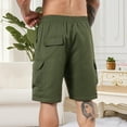 thumbnail image 5 of Bnwani Shorts for Men Relaxed Fit Fashion Mens Shorts Solid Color Casual Army Green XL, 5 of 6