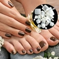 ZAROYEAX Acrylic False Toenails Full Cover Artificial French Toenails