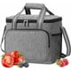 thumbnail image 1 of Bolsa térmica para comida de 15 l para hombres y mujeres, pequeña y suave bolsa térmica plegable para el almuerzo, para la oficina, la escuela, el picnic, la playa, los viajes, color gris, 1 of 5