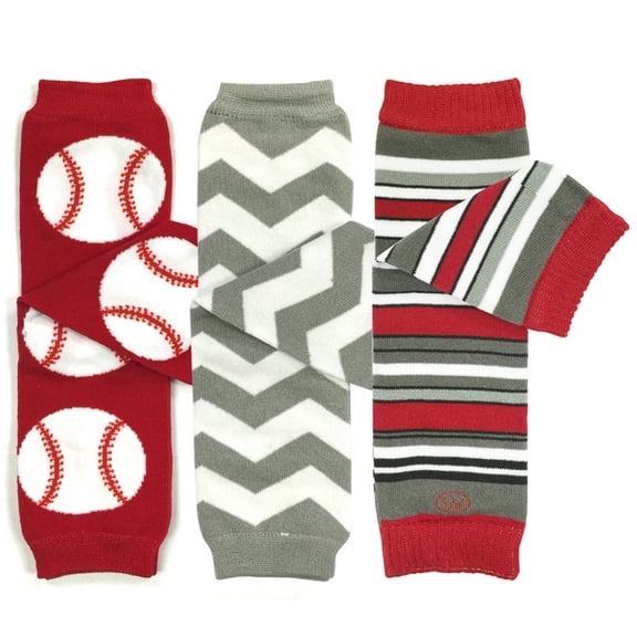 Wrapables® Baby 3-Pair Leg Warmers, Ball Game