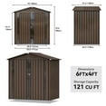 thumbnail image 5 of Dextrus Outdoor Storage Shed 6x4FT, Heavy Duty Metal Tool Sheds Storage House with Lockable Door & Air Vent for Garden, Patio, Lawn to Store Bikes, Trash Bins, Tools, Brown, 5 of 5