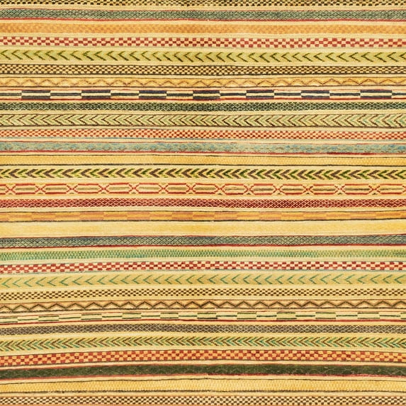 Ahgly Company Machine Washable Indoor Square Abstract Sedona Brown Area Rugs, 6' Square