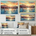 thumbnail image 4 of Designart "Sunset Sail at Vancouver Port" Oversized Coastal Framed Wall Art - Coastal Blue Coastal Port Entryway Framed Wall Art, 4 of 6