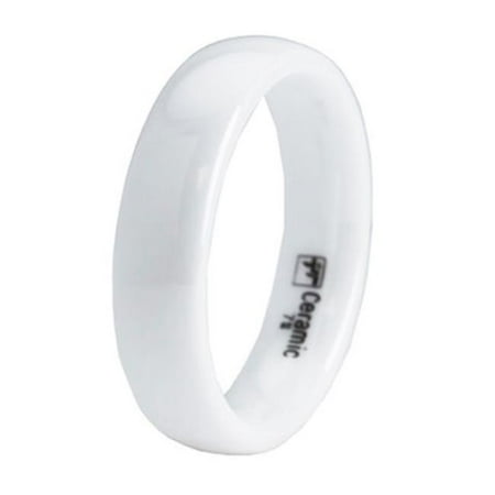 EWC R40075-080 White Ceramic Classic Ring - Size 8