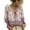 Camel, variant on Women's 3/4 Sleeve V Neck Floral Print Ruffle Blouses Tie Front Flowy Boho Tops Lightweight Woven Casual Shirts Trendy 2026 Summer Beach Outfits Blue L