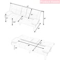 thumbnail image 5 of Aukfa Leather Futon Convertible Sofa Bed for Home Office, 2 Cup Holders&Pillows, Pink, 5 of 9