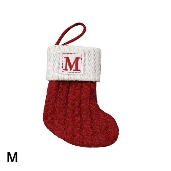 Acrylic Wool Christmas Letter Socks - Festive Home Decoration & Gift, 15*18cm
