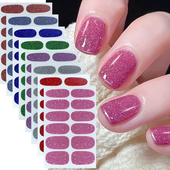 Gradient Nail Stickers Full Wrap Waterproof Sparkling Self-Adhesive Manicure Easy Application DIY Nail Art Long Lasting Professional Salon Results