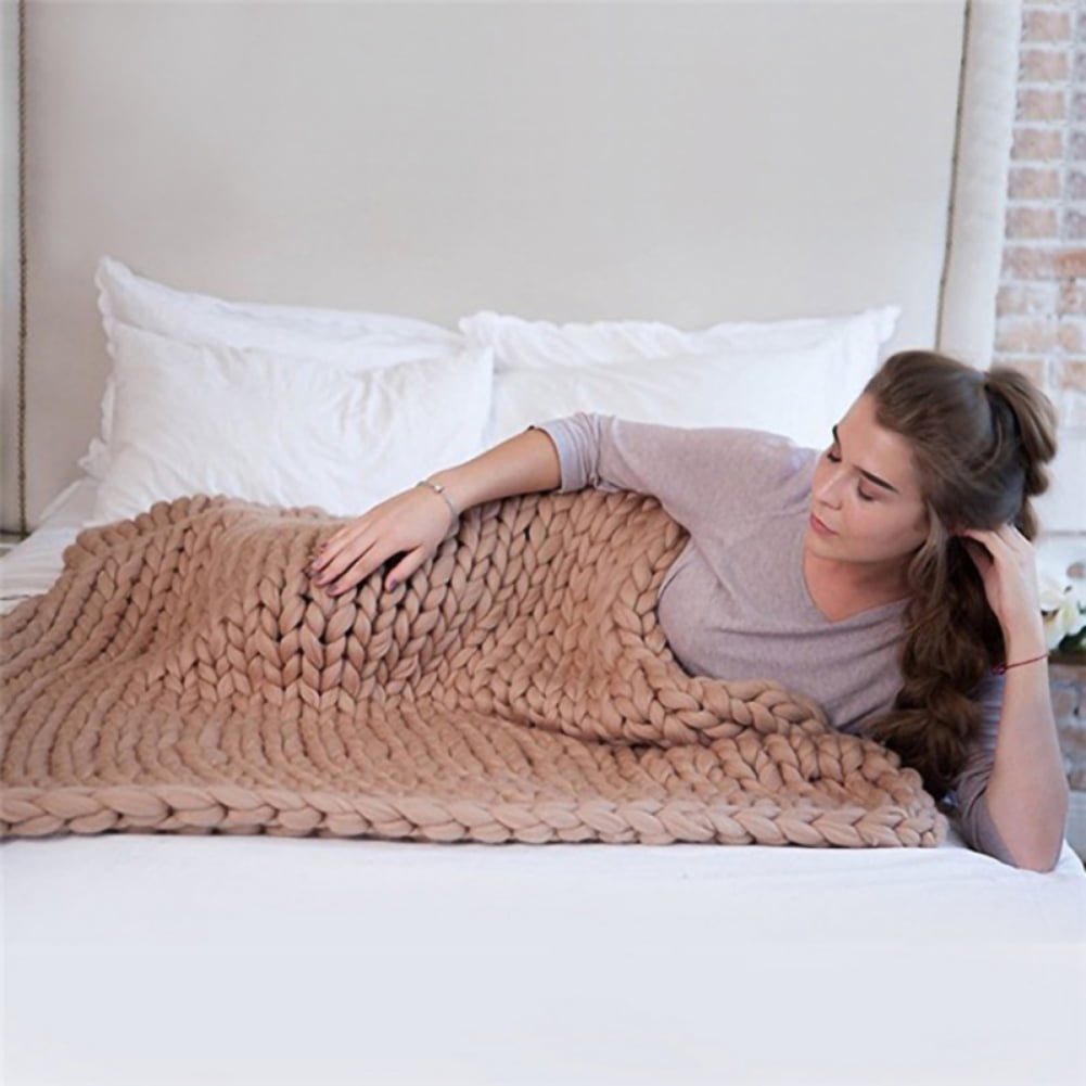 Large 39.37''*47.24'' Chunky Knitted Blanket, Machine Washable, Handwoven  Soft, Cozy Chenille Blanket Tight-Knit Multi Use Breathable Boho Blankets 