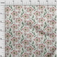 thumbnail image 2 of oneOone Cotton Silk White Fabric Leaves & Flower Floral Fabric For Sewing Printed Crafts Fabric By The Yards 42 Inches Wide, 2 of 4