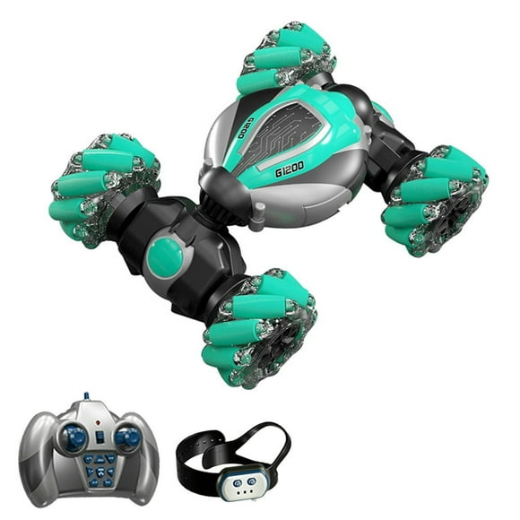 Remote Control Stunt Car 2.4GHz Watch Gesture Sensor Control Deformable Car All-Terrain for Kids with Function Cool Lights Side Drift Explosive Wheel One click Demonstration