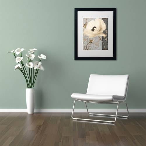Trademark Fine Art "Poppy Brocade II" Canvas Art by Color Bakery White Matte, Black Frame