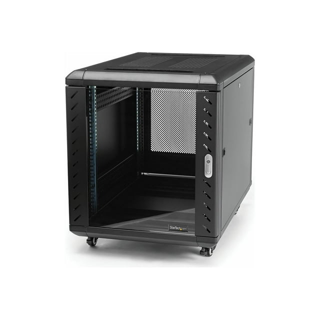 StarTech.com 15U 19 Pouces Server Rack Cabinet, 4 Post Adjustable Depth (6-32 Pouces) Locking Knock Down Network/Computer Equipment Enclosure, Mobile with Glass Door & Casters, HP ProLiant ThinkServer 15U Knock Down Rack (RK1536BKF) - Armoire à Rack - 4 Poteaux - sur Pied - Noir - 15U - 19 Pouces