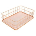 thumbnail image 3 of Elegante organizador de escritorio con cesta de alambre para guardar cosas en el armario. Rose Gold L, 3 of 9