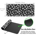 thumbnail image 6 of Keyboard Mousepad Black White, Big Mouse Pad Office Desk Pad Non-Slip Rubber Base Waterproof with Stitched Edges, 35.4" X 15.7" for Work/Game/Office/Home Dog Paw. Cat Footprint Dog Paw, 6 of 6