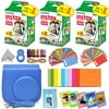 Fujifilm Instax Mini Instant Film (3 Twin Packs, 60 Total Pictures) + Cobalt Blue Fitted Case, Assorted Colorful Stickers/Frames, Photo Album + More