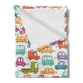 thumbnail image 2 of Cars Soft Flannel Fleece Throw Blanket, Doodle Style Cars with Vibrant Colors Various Types of Vehicles Truck Bus Limousine, Cozy Plush for Indoor and Outdoor Use, 50" x 70", Multicolor, by Ambesonne, 2 of 5