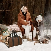 Firewood Carrier Bag &Handle Durable Stove Accessories Camping Wood Storage Bag