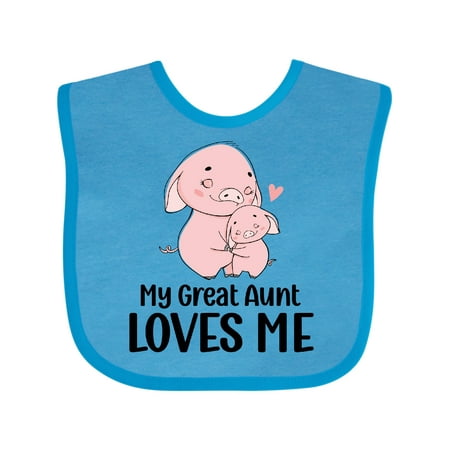 

Inktastic Pink Piggies My Great Aunt Loves Me Boys or Girls Baby Bib