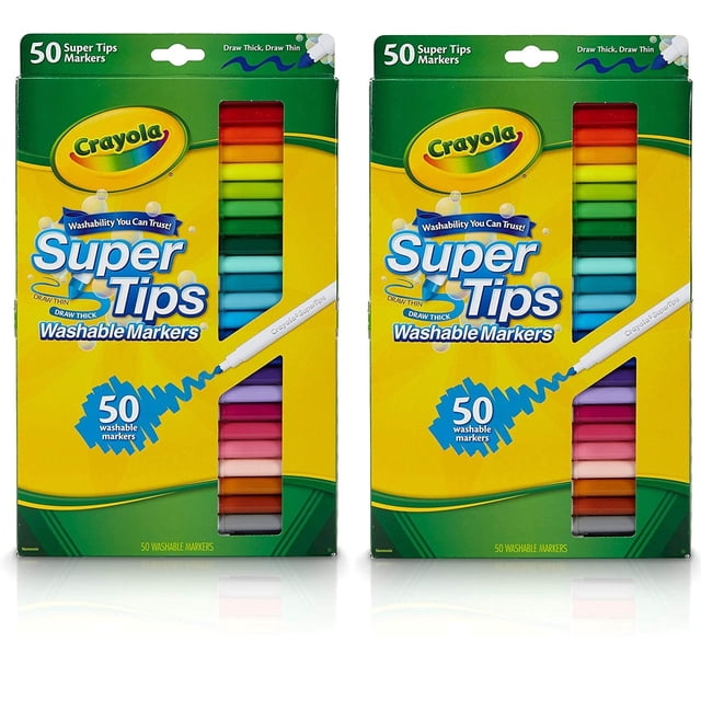 Rotuladores Crayola Super Tips, lavables, 50 unidades, paquete de 2