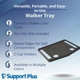 thumbnail image 3 of Support Plus Walker Tray Table - Mobility Table Tray for Walker, Non Slip Walker Tray Mat, Walker Accessories Mat, Cup Holder for Walker (21"x16") - Red, 3 of 9