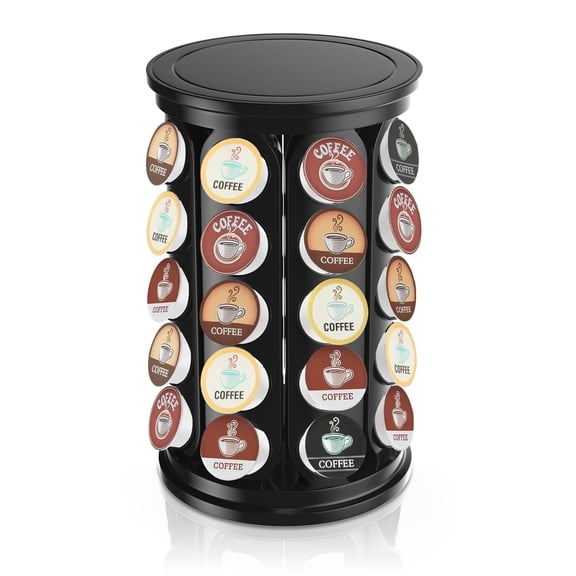 K Cup Holder, Coffee Pod Carousel Organizer K Cup Stand, Compatible with 40 Keurig K-Cup Pods, Large Compacity Coffee Capsule Holder, Home or Office Kitchen Counter Organize