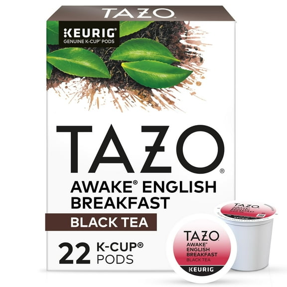 2 x - TAZO Awake English Breakfast Tea K-Cups, Bold Traditional Breakfast-Style Black Tea for Health and Wellness, 22 Pods