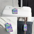 thumbnail image 6 of Square PU Leather Luggage Tags - 2 Pack with Privacy Cover and Stainless Steel Ring - Suitable for Travel, Backpack, Handbag - Suitcase Tags, Travel Tag Flamingo, 6 of 7