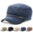 thumbnail image 6 of Men Casual Breathable Cotton Army Hat Sun Cap Baseball Cap Cadet Hat BEIGE, 6 of 8