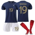 thumbnail image 1 of 2022-2023 France Home World Cup Kids Adult Jersey Set With Socks zhangyuxiang LED, 1 of 2