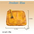 thumbnail image 2 of 1PCS Mini Coin Purse for Women Zipper Leather Coin Purse Leather Change Purse Coin Purse for Coins and Various Cards Leather Coin Pouch (Yellow), 2 of 6